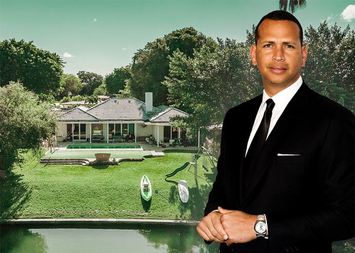 Alex Rodriguez and the property (Miami Real Estate Images, Getty)