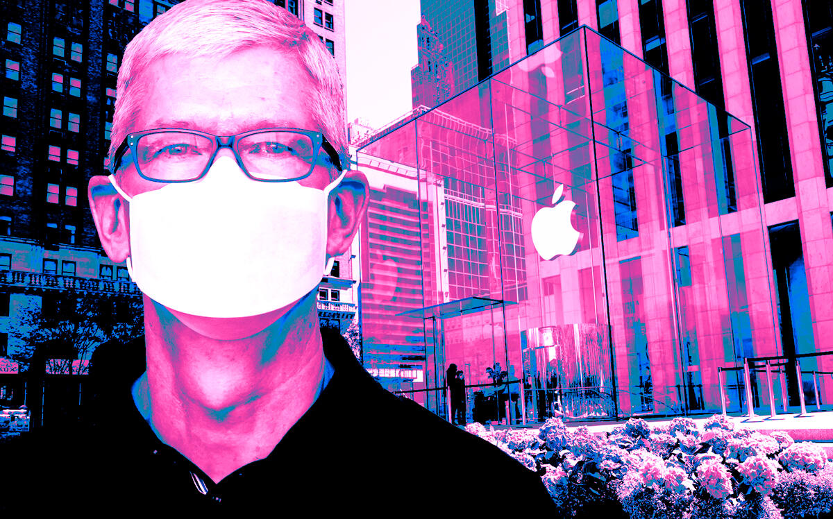The Apple store at 767 Fifth Avenue and Apple CEO Tim Cook (Getty)