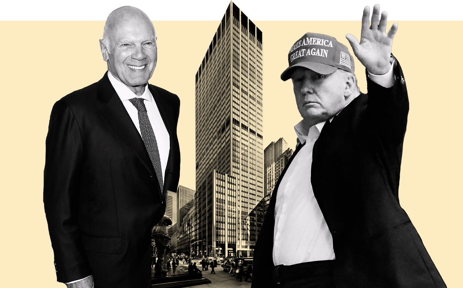 Vornado's Steven Roth and Donald Trump with 1290 Sixth Avenue (Getty, VNO)