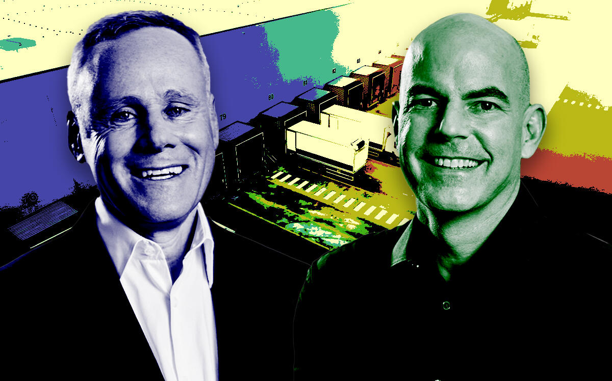 From left: Howard Schwimmer and Michael Frankel, co-CEOs, Rexford Industrial Realty (Rexford Industrial Realty, iStock/Photo Illustration by Steven Dilakian for The Real Deal)