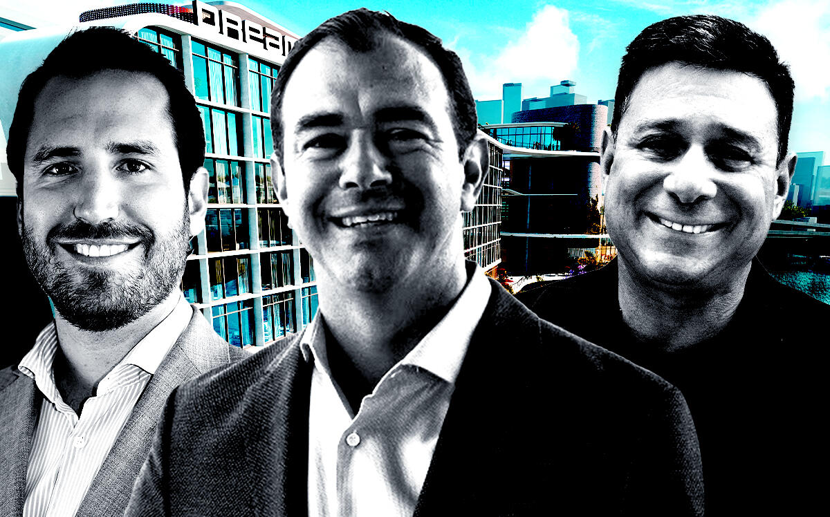 From left: Carlos Rodriguez Jr. of Driftwood Capital, Alex Mantecon of MV Real Estate Holdings, and Jay Stein of Dream Hotel (MV Real Estate Holdings, Driftwood Capital, Dream Hotel)