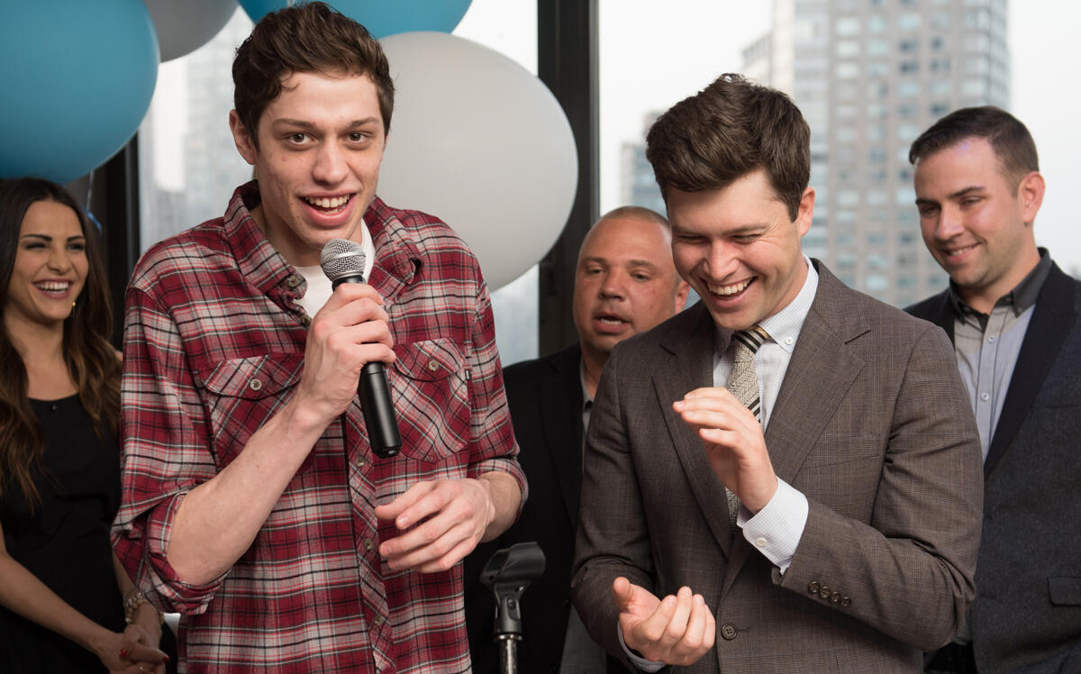 No Joke: Pete Davidson (left) and Colin Jost just purchased a Staten Island Ferry boat. (Getty)