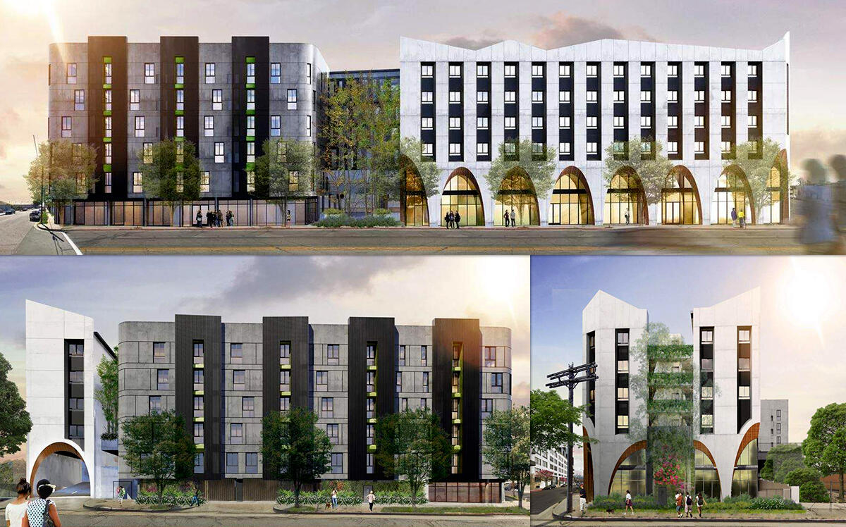 Renderings of the project at 217 N. San Fernando Rd (Tighe Architecture)