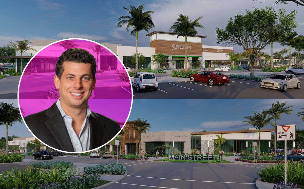 Renderings of the Mainstreet at Boynton Beach mixed-use project with Pebb Enterprises’ President and CEO Ian Weiner (Pebb Enterprises)