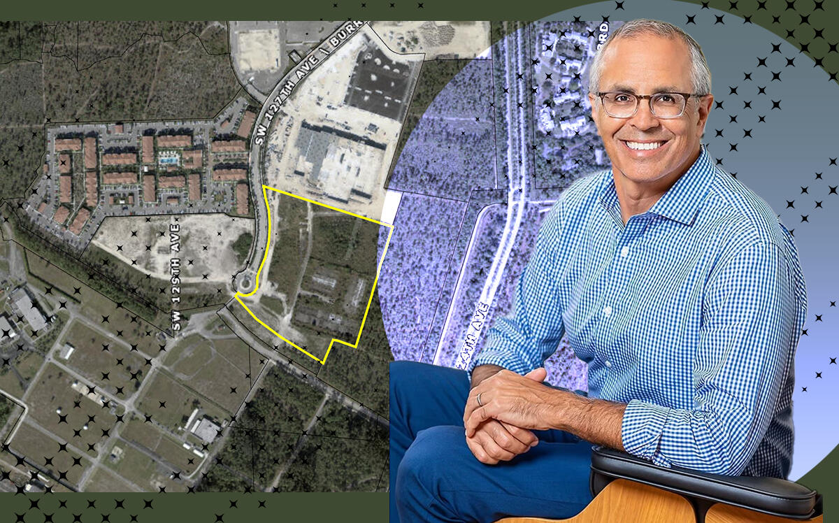An unaddressed parcel of land bought by Ram Realty with Ram Realty Advisors’ CEO Casey Cummings (Ram Realty, Miami-Dade County Property Appraiser's office)