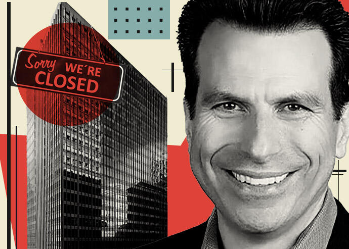 Andrew Anagnost, CEO of Autodesk, and 300 Mission Street in San Francisco (Paramount Group, Autodesk, iStock)