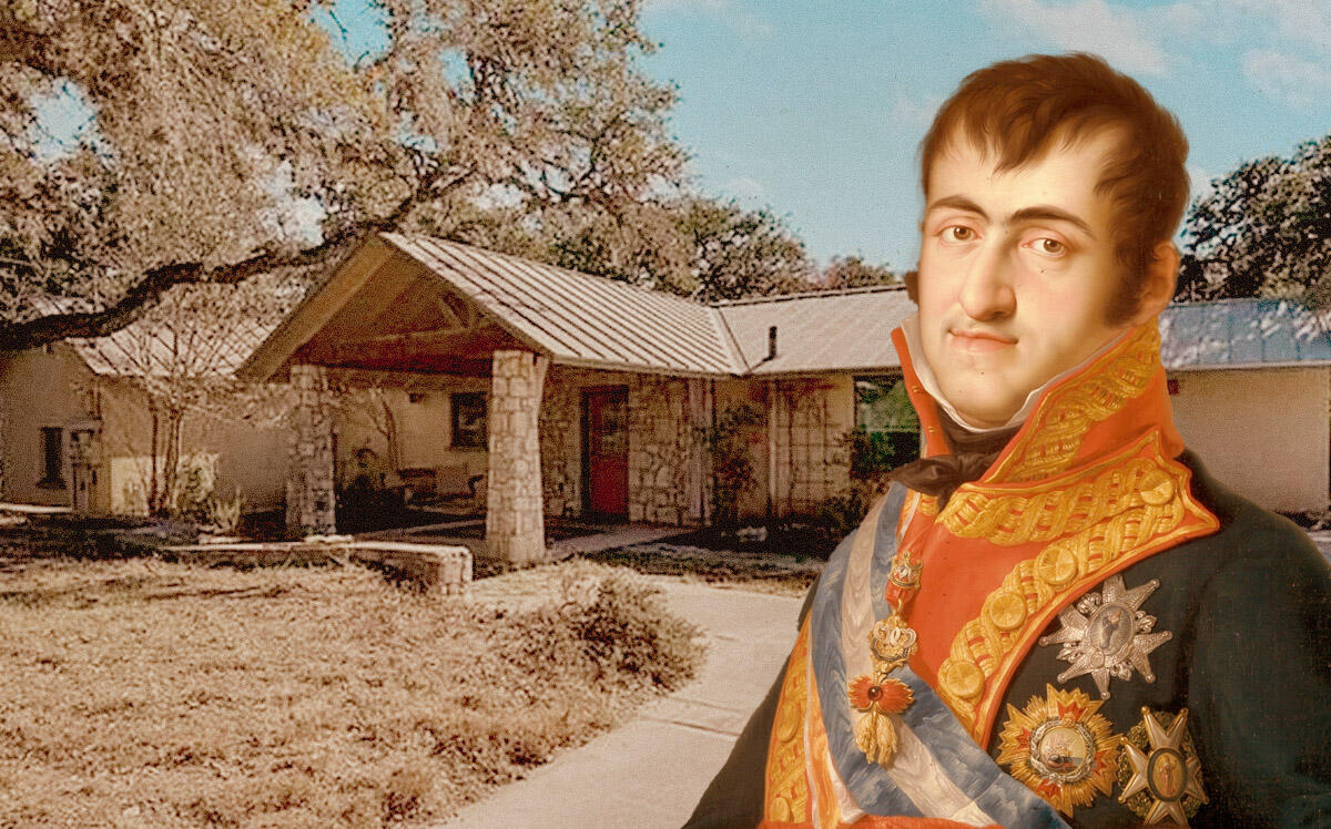King Ferdinand VII of Spain and 9716 Menchaca Road in Helotes, TX (Zillow, Vicent López Portaña, Public domain, via Wikimedia Commons)