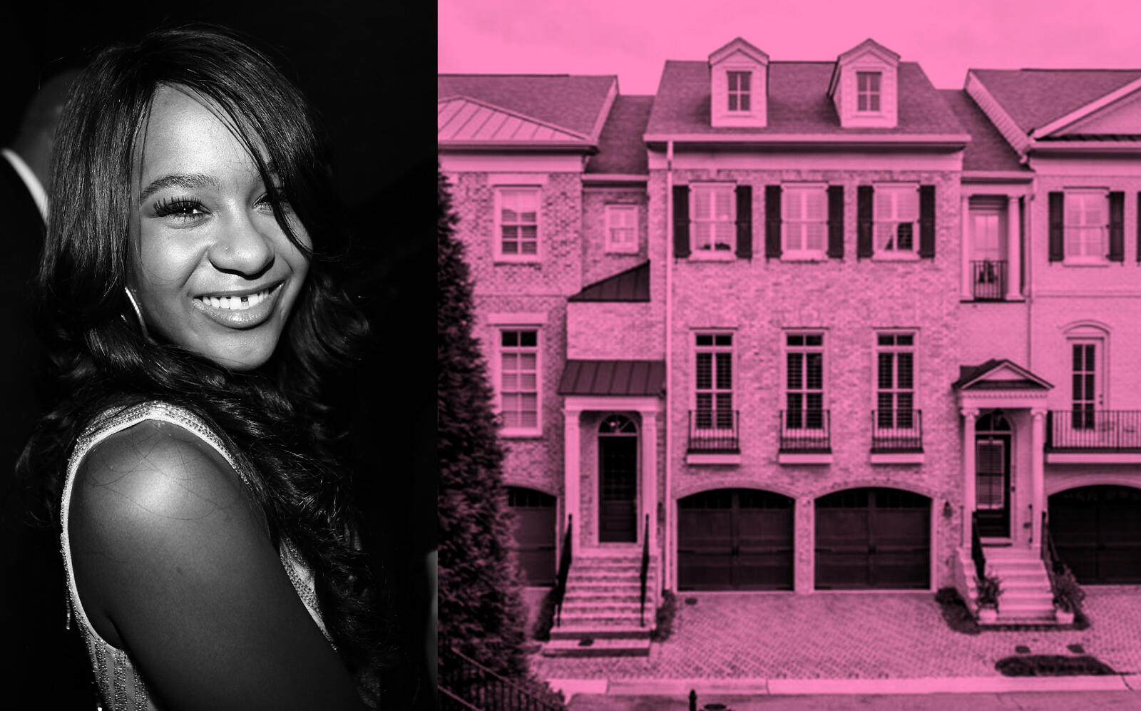 Bobbi Kristina Brown and the Atlanta home (Getty, Realtor.com)
