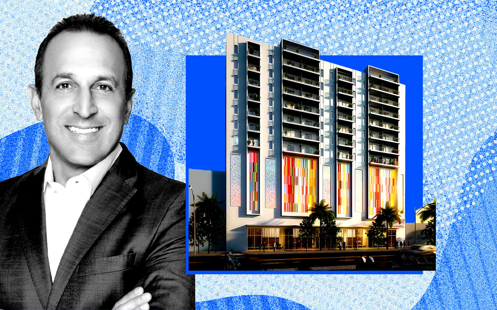 Cam Group's Pedro Camejo and a rendering of Calle Ocho