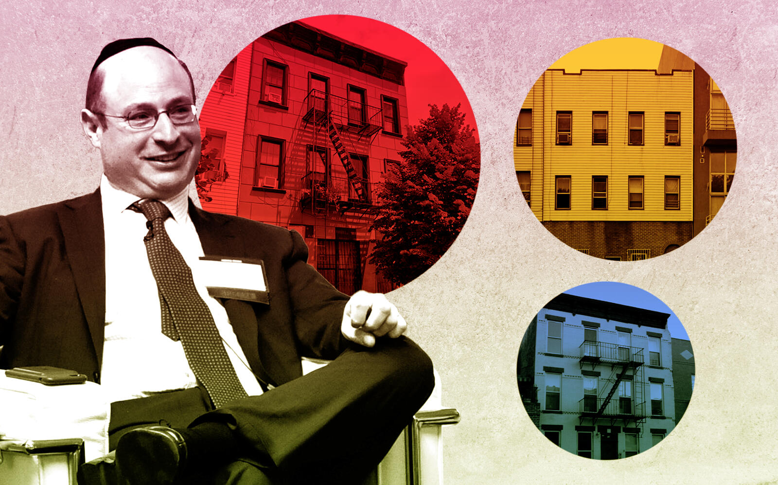 Meridian Capital’s Ralph Herzka with 165 Central Avenue, 198 Scholes Street, 11 Gunther Place in Brooklyn (Getty, Google Maps, Apartments)