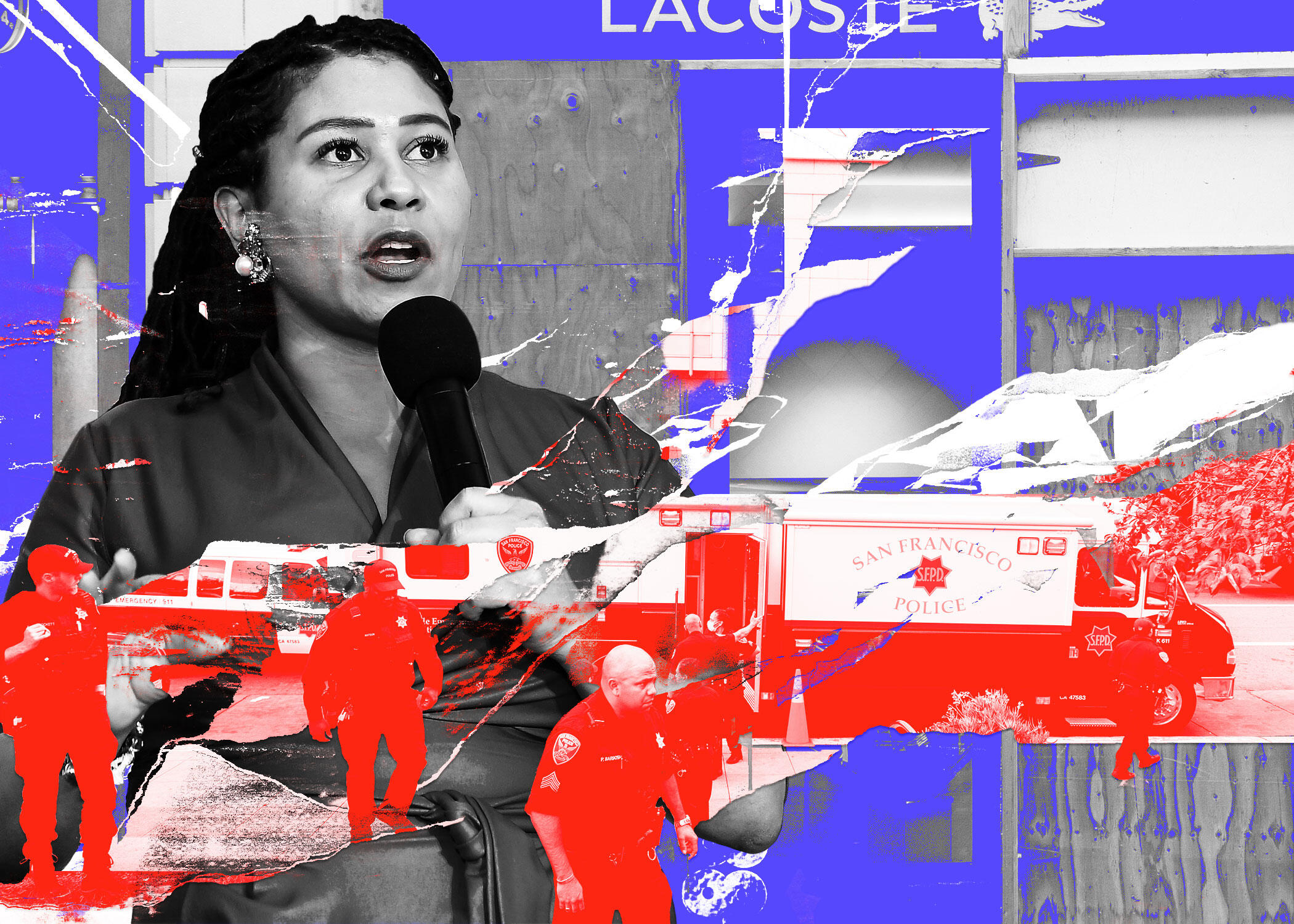 Mayor London Breed (Getty / Illustration by Ilya Hourie for The Real Deal)