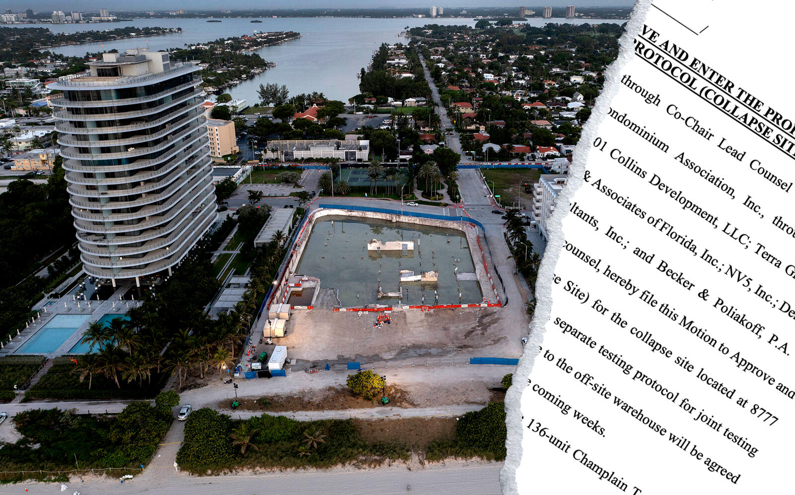 The Surfside collapse condo site at 8777 Collins Avenue (Getty)