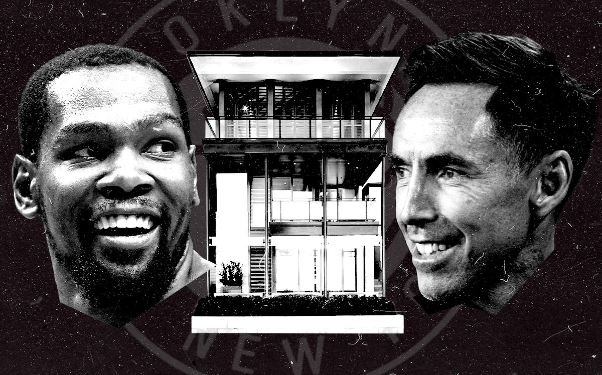 From left: Kevin Durant and Steve Nash of the Brooklyn Nets (Getty Images, LoopNet, iStock/Photo Illustration by Steven Dilakian for The Real Deal)