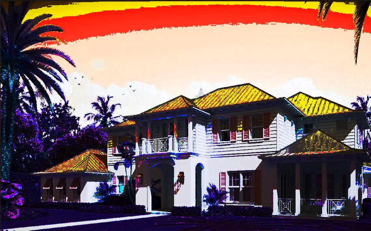 A photo illustration of the spec home at 221 Essex Lane in West Palm Beach (Compass)