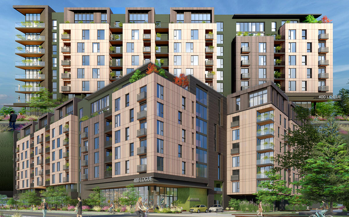Renderings of the apartment project approved for 400 Logue Avenue in Mountain View (Miramar Capital)
