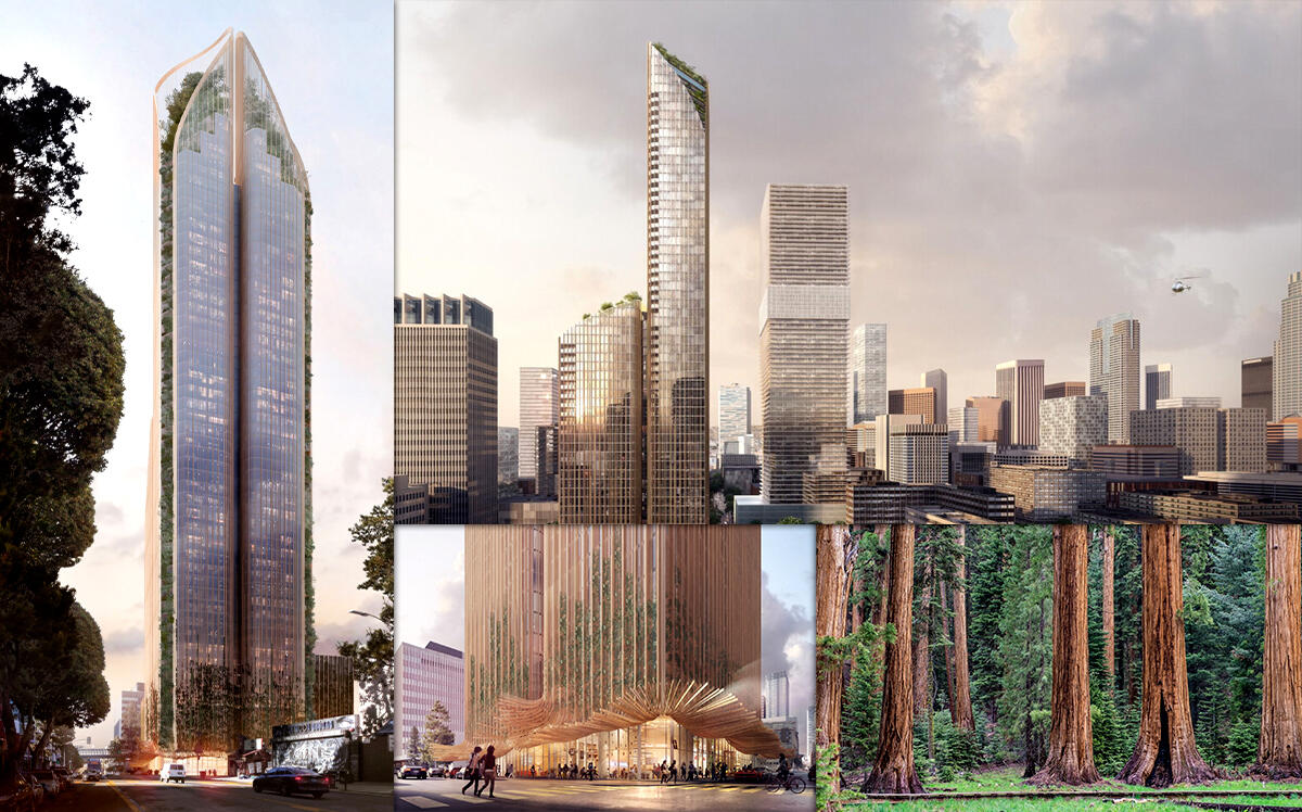 Renderings of the Sky Trees project at 1111 S. Hill St., L.A. (Koichi Takada Architects, Doug and Wolf)
