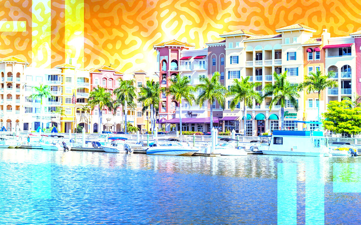 Naples, Florida (iStock, Freepik, Illustration by Shea Monahan for the Real Deal)