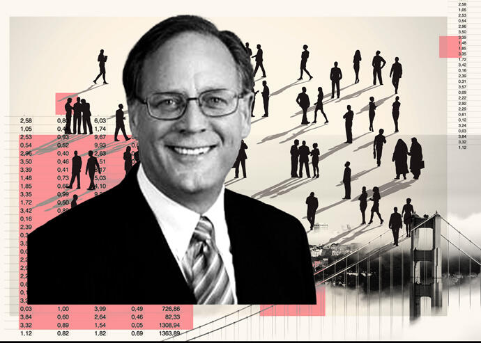 Essex Property Trust CEO Michael Schall (iStock/Illustration by Kevin Rebong for The Real Deal)