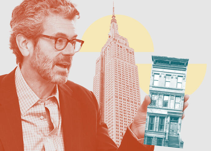 Empire State Realty Trust's Anthony Malkin (Getty, iStock/Illustration by Kevin Rebong for The Real Deal)