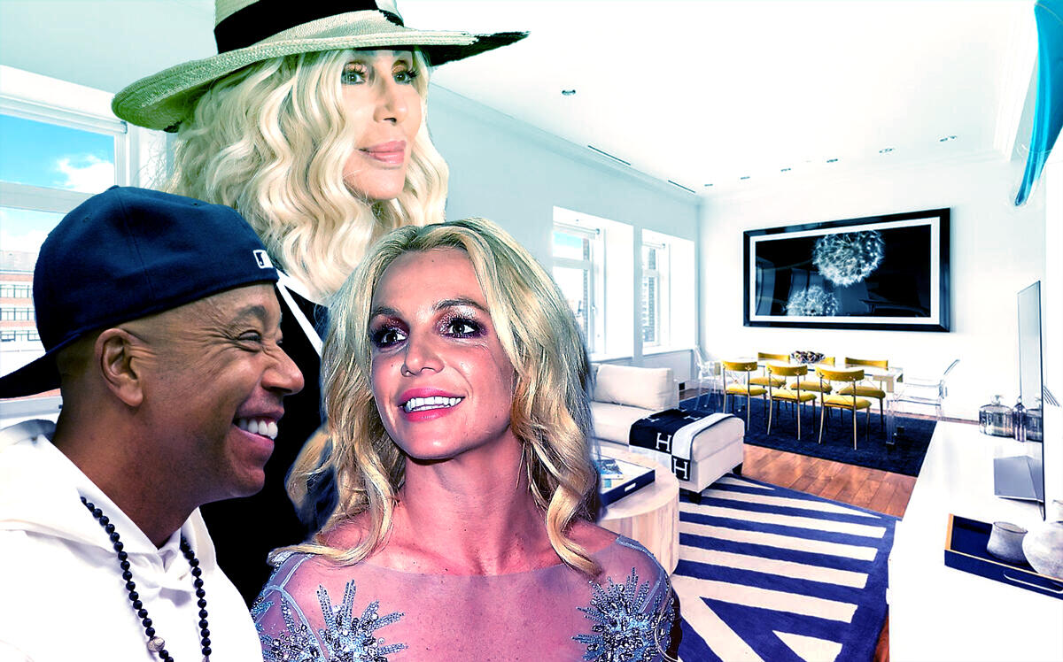 Russell Simmons, Cher and Britney Spear with 14 East 4th Street (Compass)