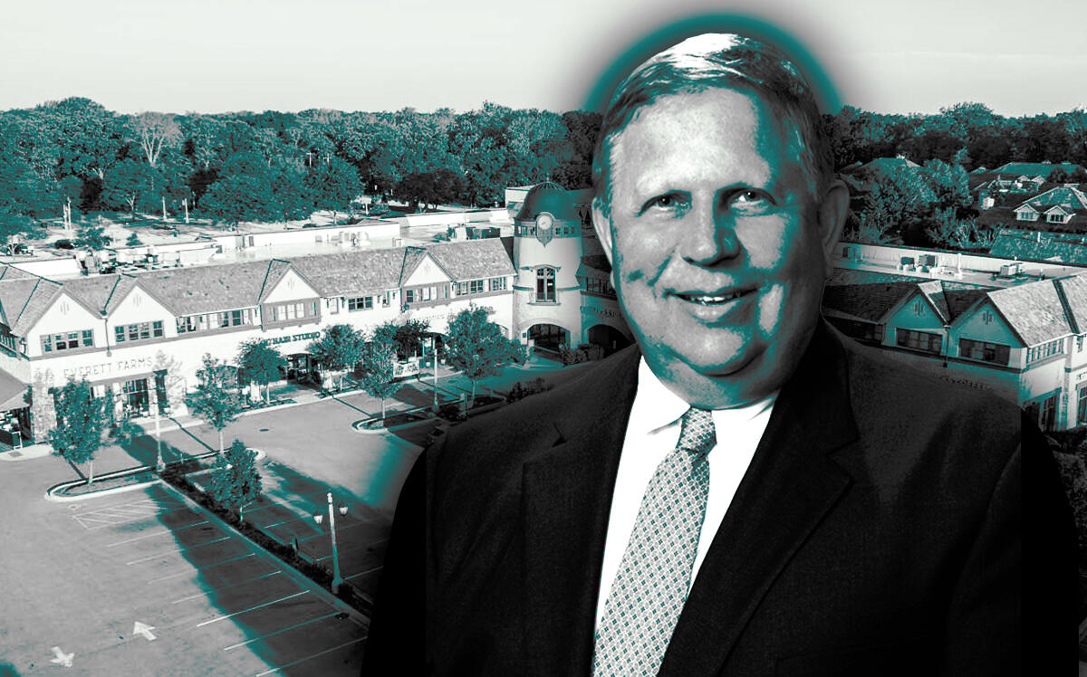 Randall K. Rowe, chairman and founder, Green Courte Partners, in front of 840 South Waukegan Road in Lake Forest (Green Courte Partners)