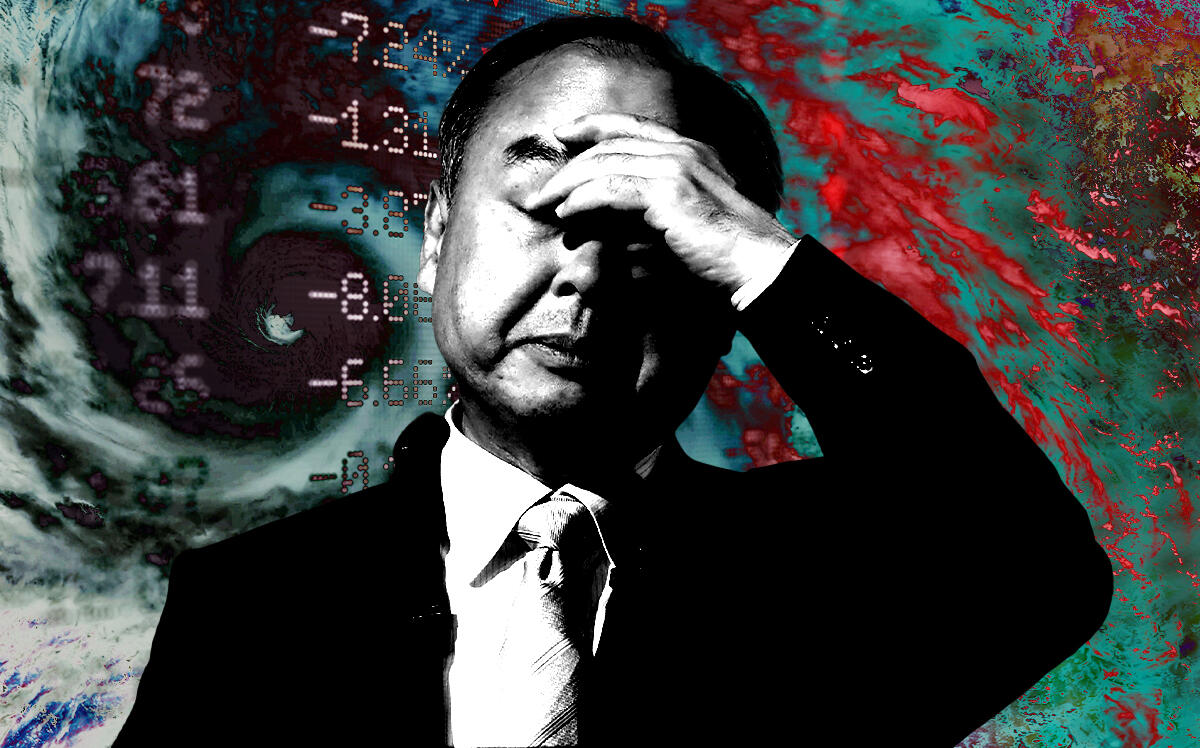 Masayoshi Son, chief executive officer, SoftBank (Getty Images, iStock/Illustration by Steven Dilakian for The Real Deal)