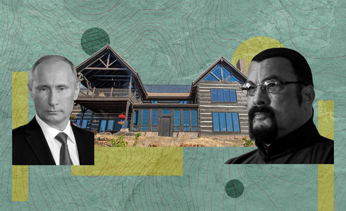 Steven Seagal and Putin with Siskiyou County (Getty, iStock, Rmabrokers.com)