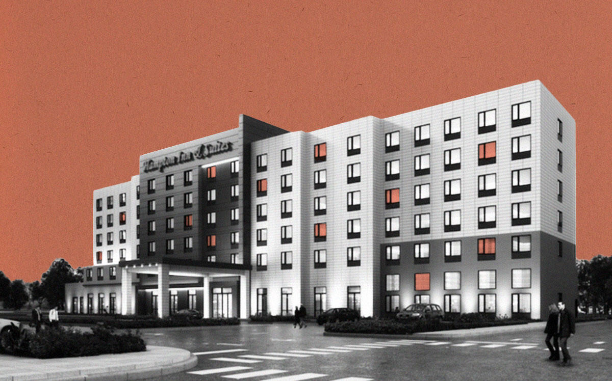 A rendering of the Hampton Inn &amp; Suites at the Gateway (East Lake Management &amp; Development )
