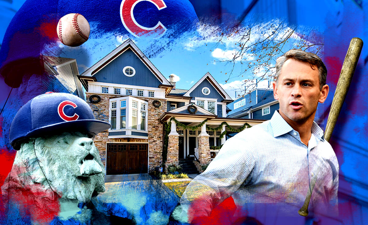 Chicago Cubs’ Jed Hoyer (Getty, iStock, Illustration by Shea Monahan for the Real Deal)