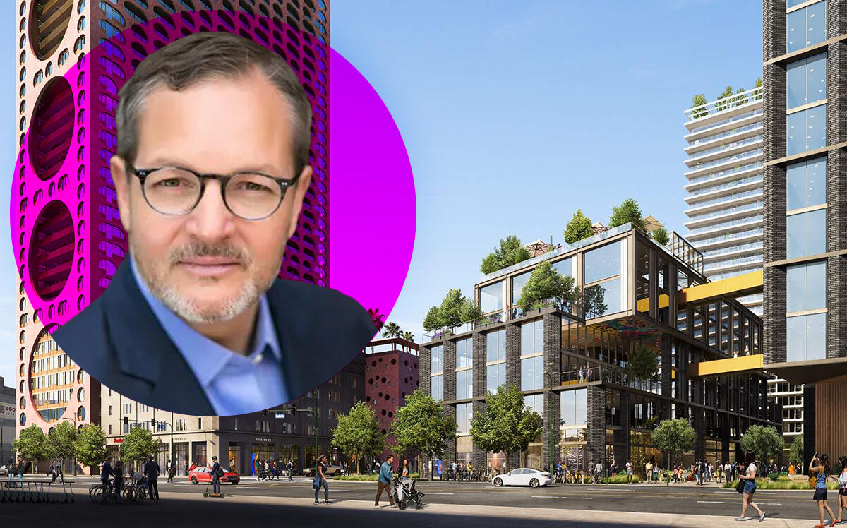 Continuum Partners CEO Mark Falcone and Fourth Street and Central Avenue (Continuum Partners, Studio One Eleven / Adjaye Associates)