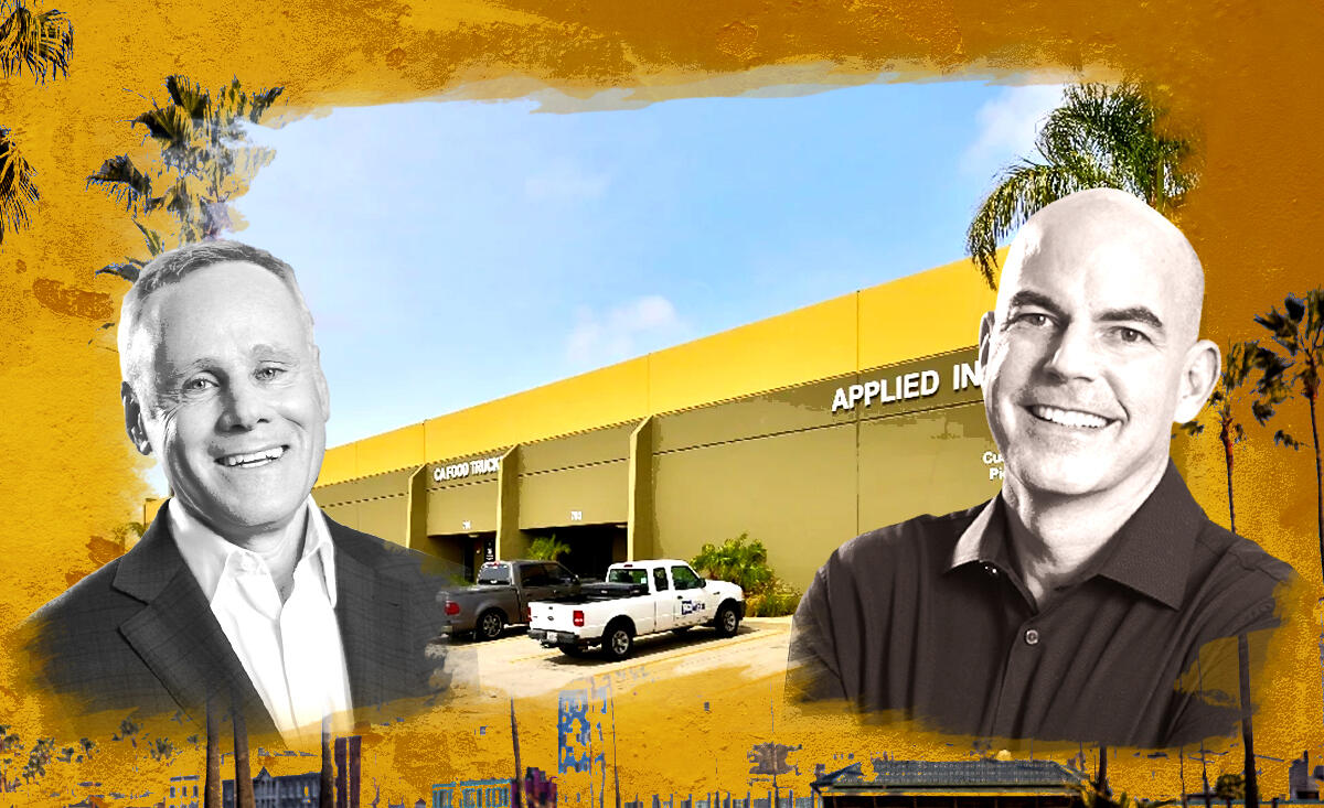 Rexford's Howard Schwimmer and Michael Frankel with 701-733 W. Anaheim St (Rexford, Newmark, iStock)