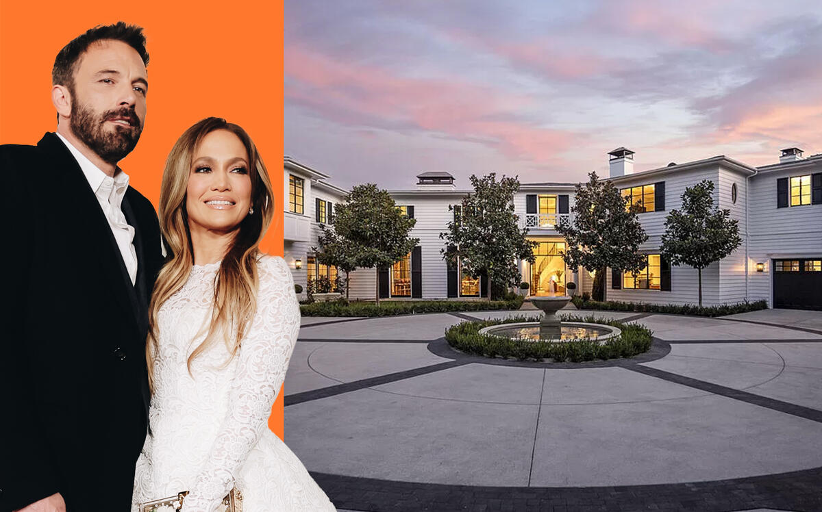 Ben Affleck, Jennifer Lopez and 10771 Bellagio Road in Bel-Air (Getty, Zillow)
