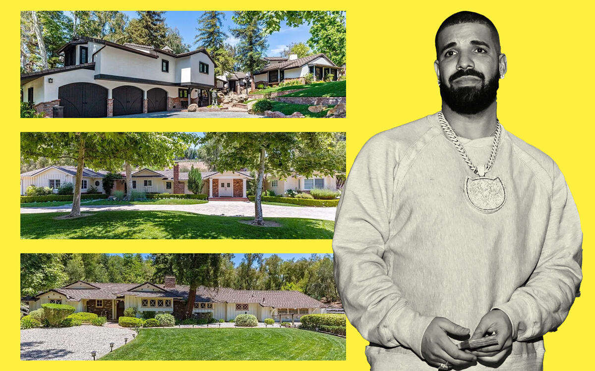 Drake with 5841 Round Meadow Road, 3840 Round Meadow Road and 5854 Round Meadow Roadd. (Getty, Beverly Hills Estates)