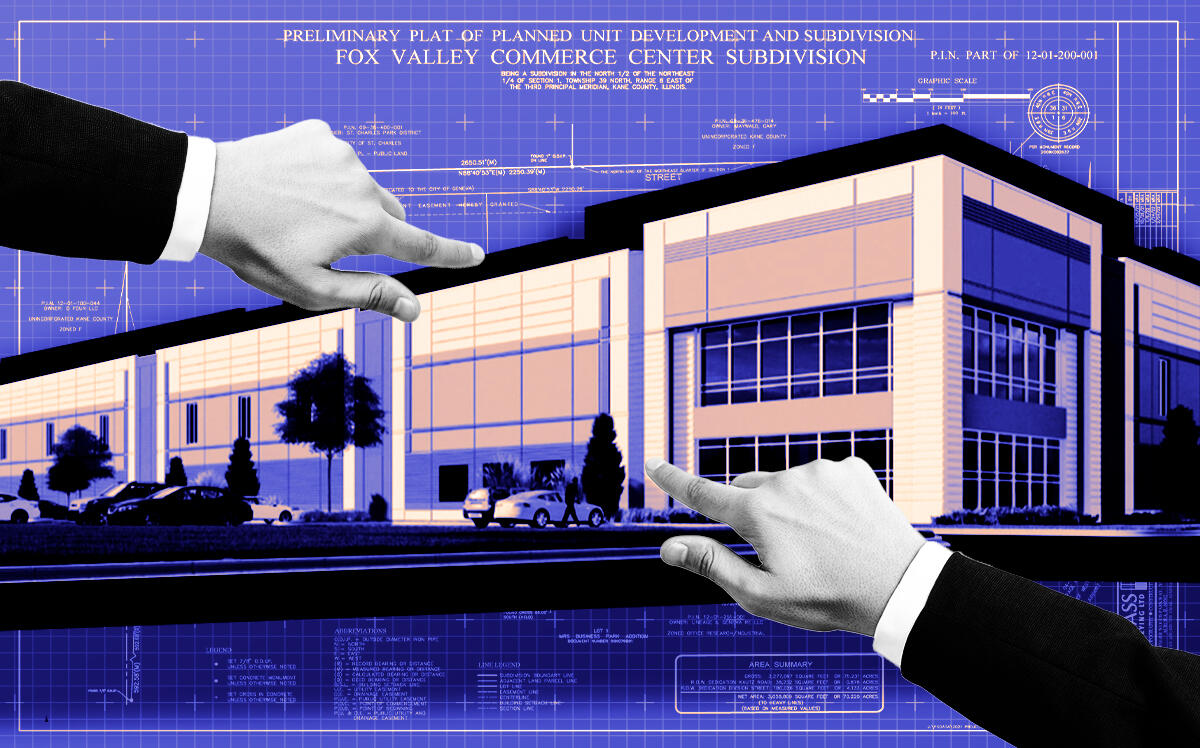 A rendering of the proposed Fox Valley Commerce Center (Geneva Illinois, iStock)