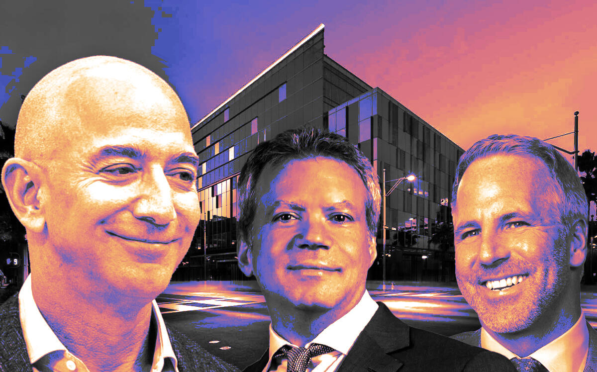 From left: Amazon's Jeff Bezos; MGM Motion Picture Group's Michael De Luca Christopher Brearton (Getty Images, MGM Motion Picture Group, Saiful Bouquet Structural Engineers)
