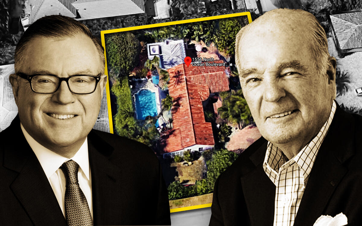 From left: Howard Lance and Martin G. McGuinn in front of 1556 North Ocean Boulevard (Mellon Financial Services, Maxar Technologies, Google Maps)