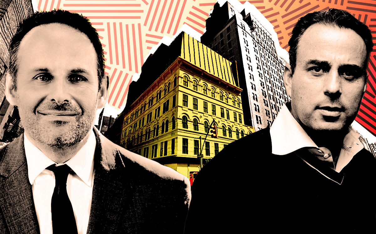 From left: Doug Tiesi, CEO, Argentic, and Ben Ashkenazy, CEO, Ashkenazy Acquisitions, in front of 115 Seventh Avenue (Argentic Investment Management, LoopNet, iStock)