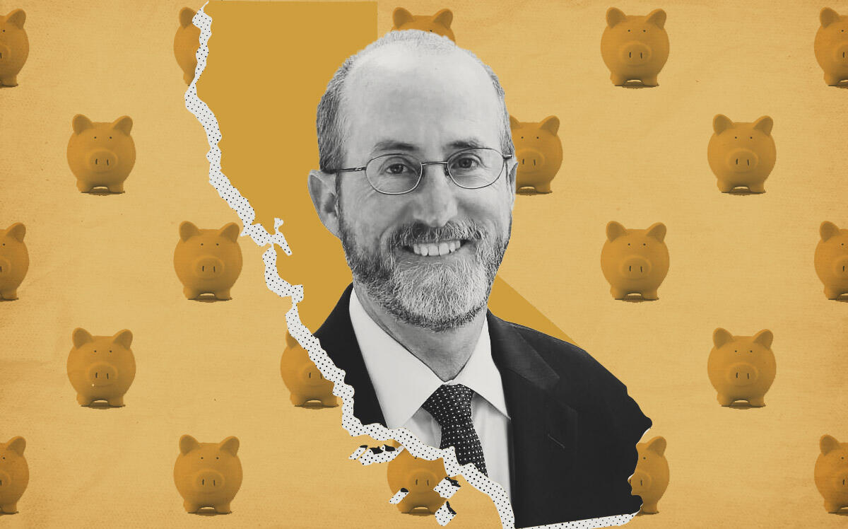 Senator Steve Glazer (California State Senate, iStock, Illustration by Kevin Cifuentes for The Real Deal)