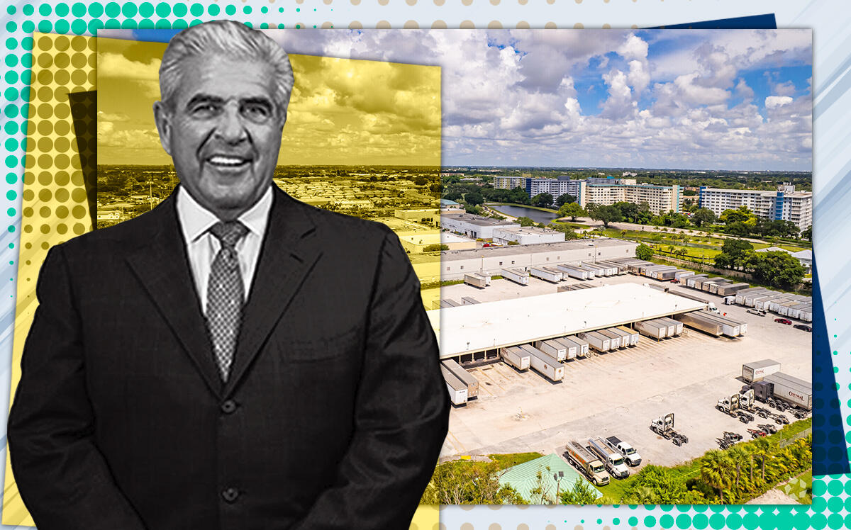 The Easton Group founder and CEO Ed Easton and the truck terminal at 3811 Pembroke Road in Hollywood (The Easton Group)