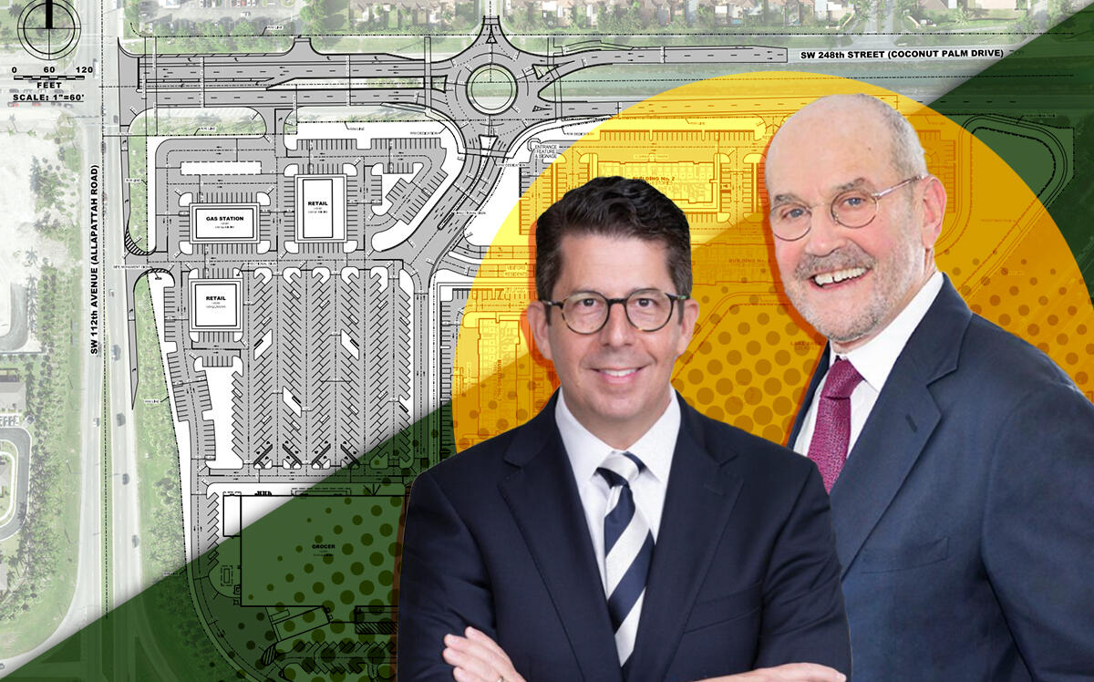 (R-L) Altman Companies Chairman and co-CEO Joel Altman, and co-CEO Seth Wise with a site plan (HSQ Group, Altman Co)