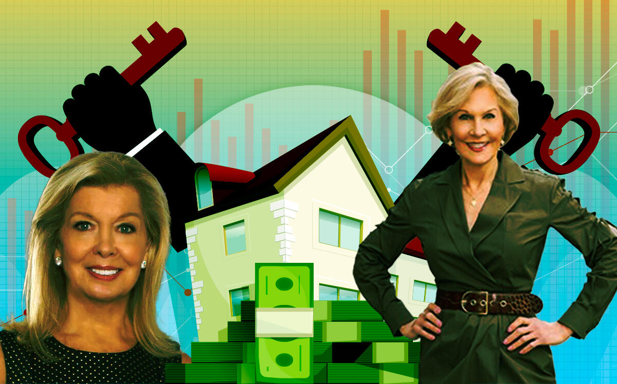 Sotheby's International Realty's Nikki Field and Compass' Diana Sutherlin (The Field Team, Compass, iStock / Photo illustration by Priyanka Modi for The Real Deal)