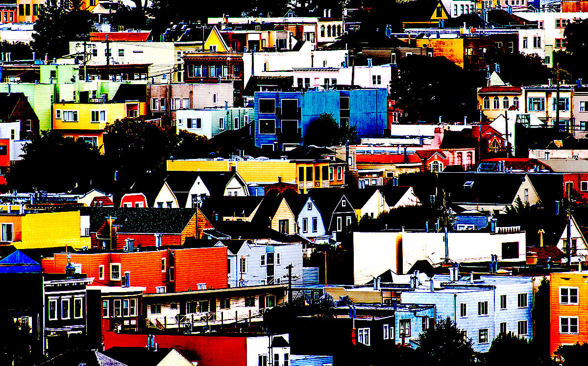Aerial view of residential neighborhood in San Francisco, California (iStock)