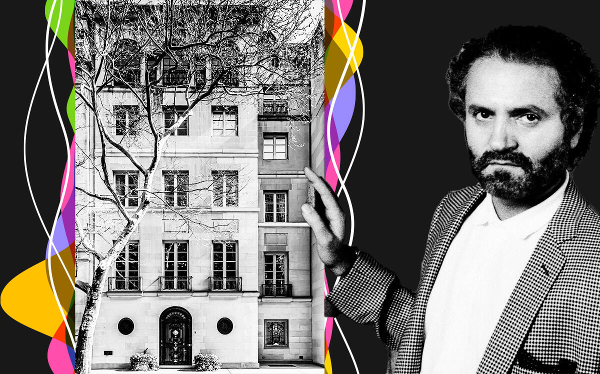 Gianni Versace and 5 East 64th Street in Manhattan (Sotheby’s International Realty, Getty Images)