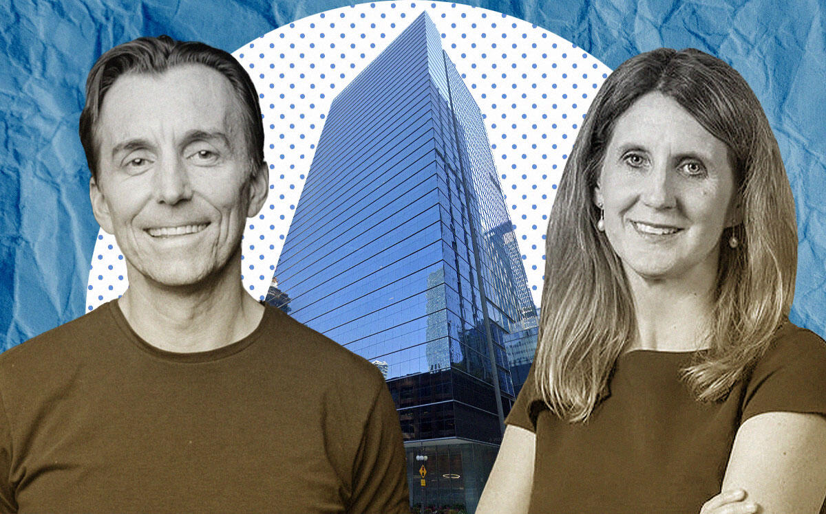 Qualtrics' Zig Serafin and Skills for Chicagoland's Future's Marie Trzupek Lynch with 191 North Wacker Drive (Qualtrics, kills for Chicagoland's Future, Google Maps)
