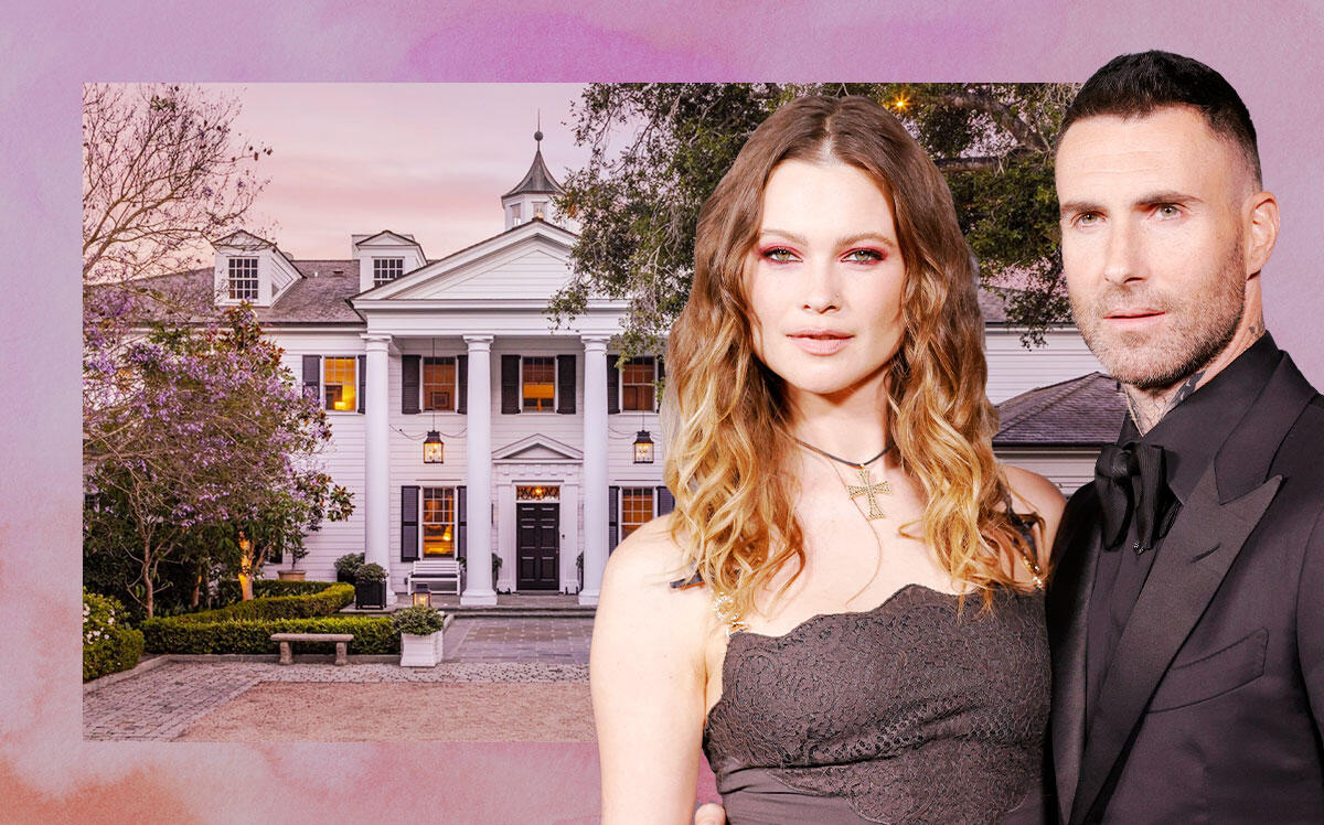Adam Levine and Behati Prinsloo with the Oakview estate (Getty, Compass/The Agency)