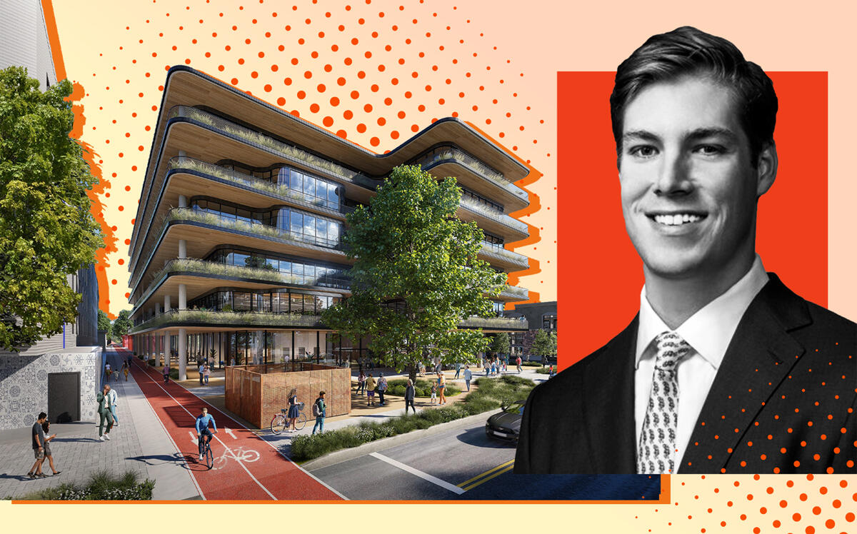 Stream Realty’s Connor Greissing and 1400 East Fourth Street (Stream Realty, Perkins&Will)