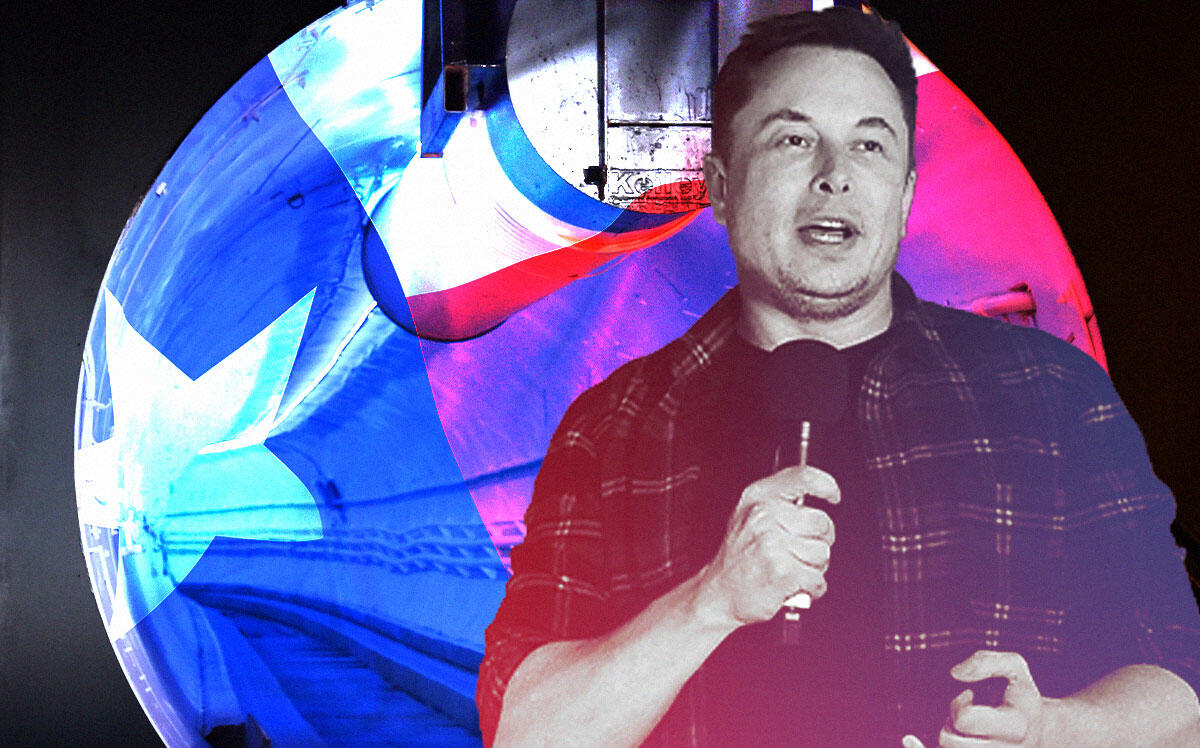 Elon Musk with Boring Company tunnel (Getty, iStock)