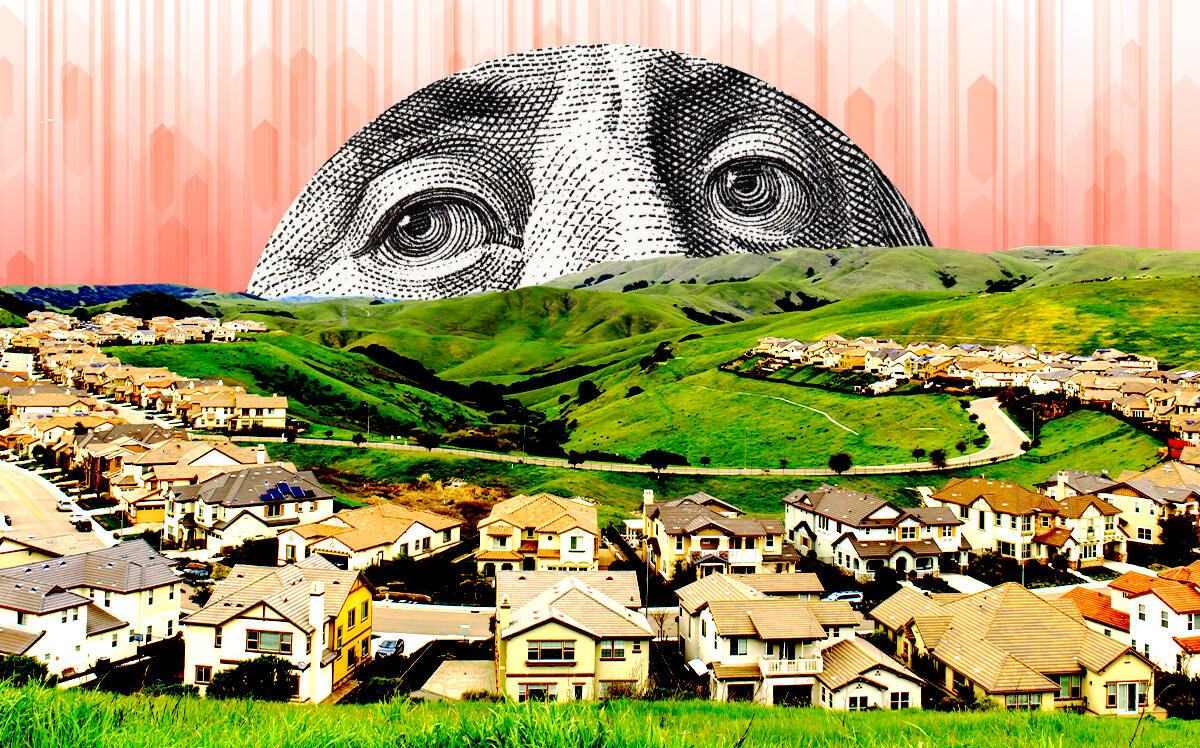 A photo illustration of homes in Dublin in Alameda County