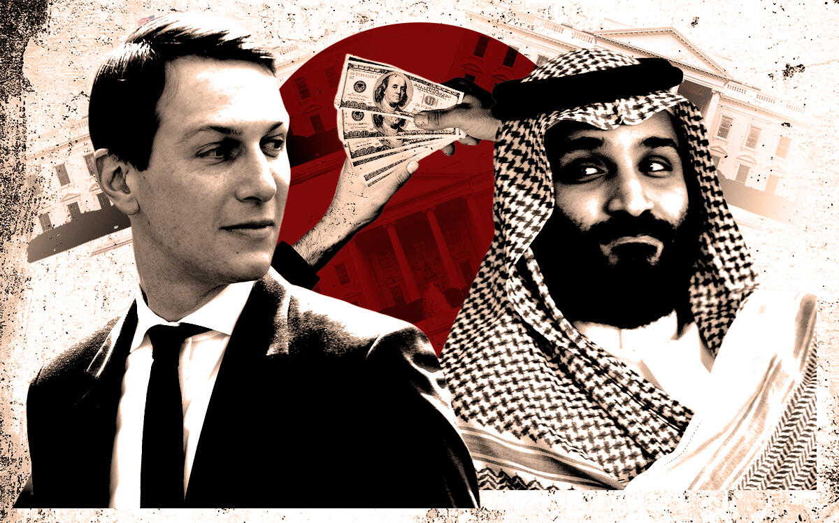 From left: Jared Kushner and Crown Prince Mohammed bin Salman (Getty Images, iStock/Photo Illustration by Steven Dilakian for The Real Deal)