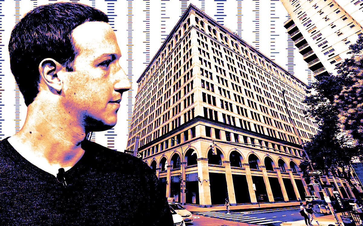 Mark Zuckerberg in front of 770 Broadway (Getty Images, Google Maps, iStock)